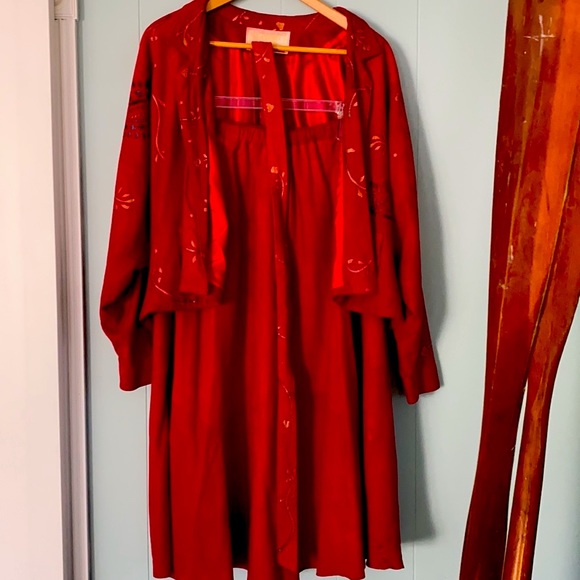 Vintage Cowgirl southwest suede Vintage Red Santa Fe Skirt & wrapjacket - Picture 6 of 15